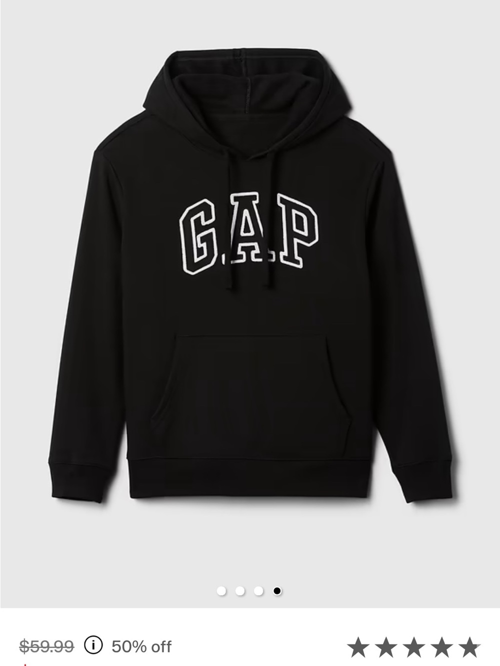 GAP Black Hoodie with White Lettering